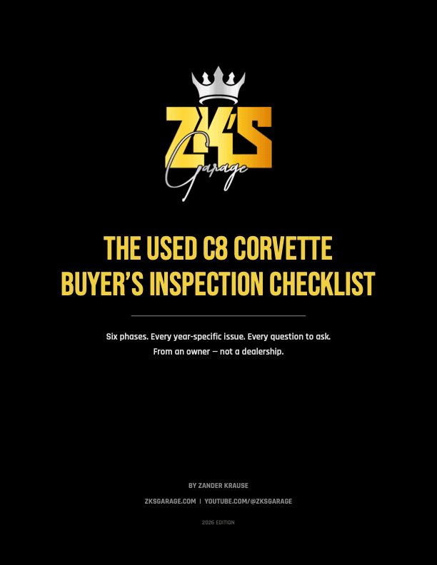 Cover of the Used C8 Corvette Buyer's Inspection Checklist