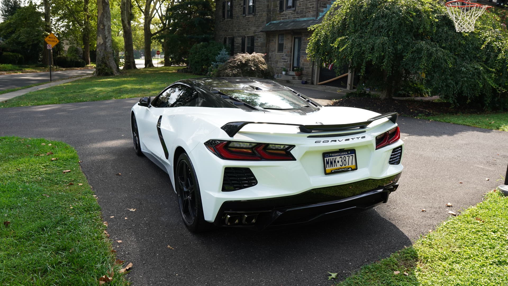 C8 Corvette Stingray rear three-quarter view