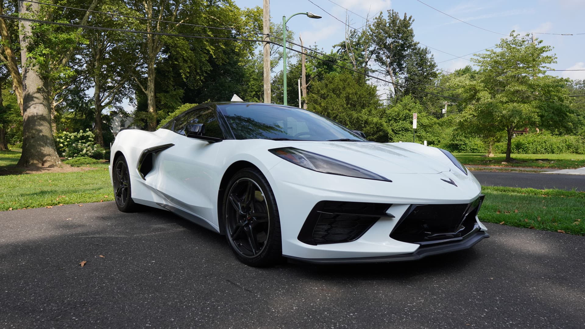 C8 Corvette Stingray front three-quarter warm light